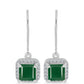 Pendientes de Plata con Calcedonia Verde y Topacio Blanco