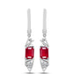 Pendientes de Plata con Rubí de Madagascar y Topacio Blanco
