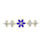 Pulsera de Plata Bañada en Oro con Ágata azul y Topacio Blanco