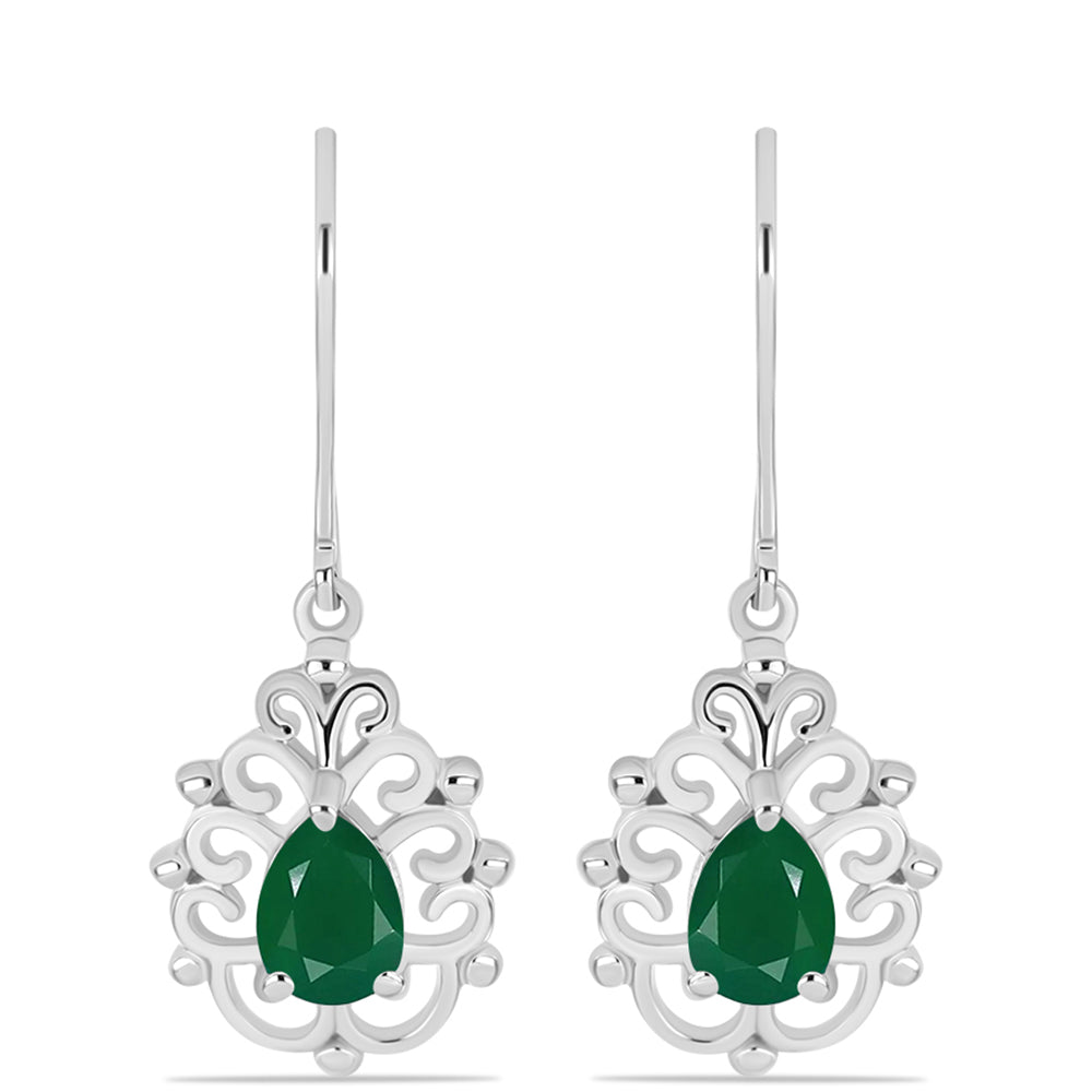 Pendientes de Plata con Calcedonia Verde 1 