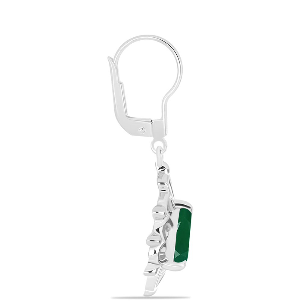 Pendientes de Plata con Calcedonia Verde 2 