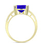 Anillo de Plata Bañada en Oro con Ágata azul