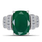 Anillo de Plata con Calcedonia Verde y Zircón Blanco