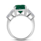 Anillo de Plata con Calcedonia Verde y Zircón Blanco
