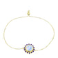 Pulsera de Plata Bañada en Oro con Piedra Lunar Arco Iris y Amatista de Marruecos