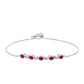 Pulsera de Plata con Rubí de Madagascar y Topacio Blanco