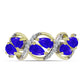 Anillo de Plata Bañada en Oro con Ágata azul y Topacio Blanco