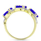 Anillo de Plata Bañada en Oro con Ágata azul y Topacio Blanco
