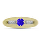 Anillo de Plata Bañada en Oro con Ágata azul y Topacio Blanco