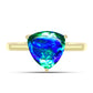 Anillo de Plata Bañada en Oro con Cuarzo Pavo Real