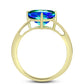 Anillo de Plata Bañada en Oro con Cuarzo Pavo Real