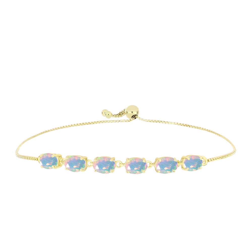 Pulsera de Plata Bañada en Oro con Ópalo Welo 1 