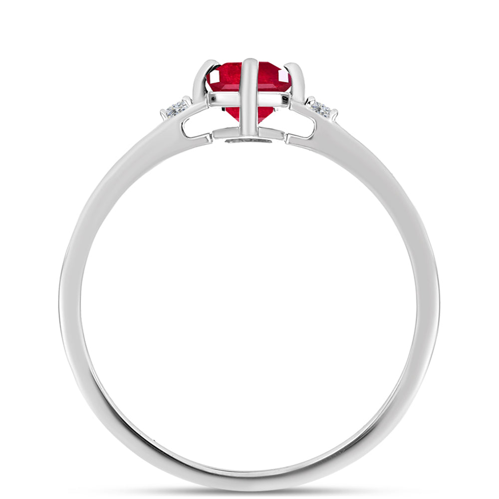 Anillo de Plata con Rubí de Madagascar y Topacio Blanco