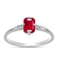 Anillo de Plata con Rubí de Madagascar y Topacio Blanco