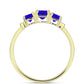 Anillo de Plata Bañada en Oro con Ágata azul y Topacio Blanco