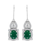 Pendientes de Plata con Calcedonia Verde y Topacio Blanco