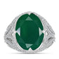Anillo de Plata con Calcedonia Verde y Topacio Blanco
