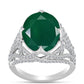 Anillo de Plata con Calcedonia Verde y Topacio Blanco