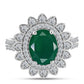 Anillo de Plata con Calcedonia Verde y Topacio Blanco