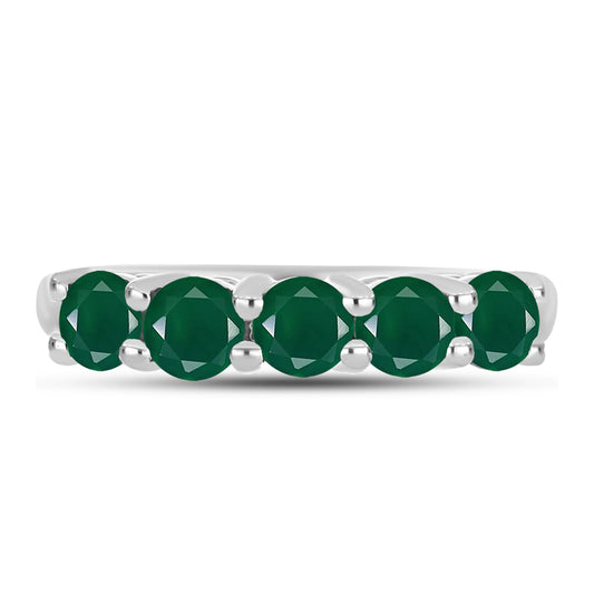 Anillo de Plata con Calcedonia Verde