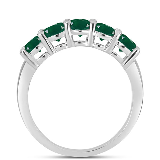 Anillo de Plata con Calcedonia Verde