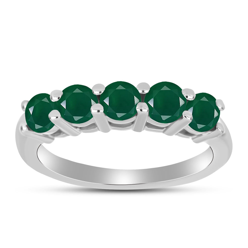 Anillo de Plata con Calcedonia Verde