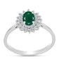 Anillo de Plata con Calcedonia Verde y Topacio Blanco