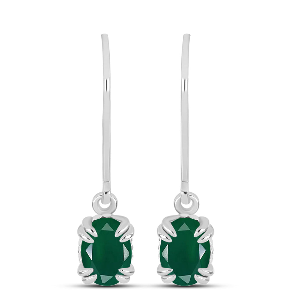 Pendientes de Plata con Calcedonia Verde 1 