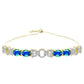 Pulsera de Plata Bañada en Oro con Cuarzo Pavo Real y Topacio Blanco