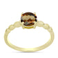 Anillo de Plata Bañada en Oro con Cuarzo Coñac