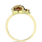 Anillo de Plata Bañada en Oro con Cuarzo Coñac