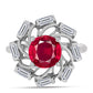 Anillo de Plata con Rubí de Madagascar y Topacio Blanco