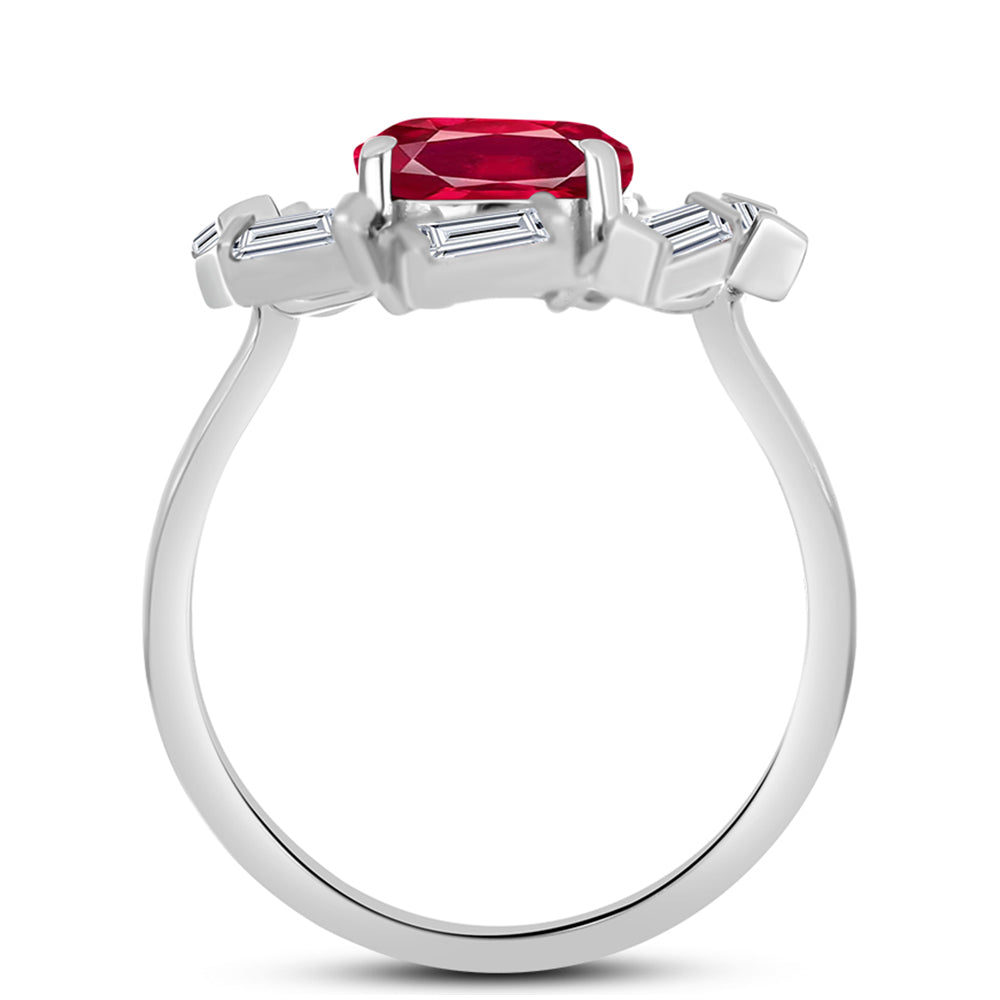 Anillo de Plata con Rubí de Madagascar y Topacio Blanco