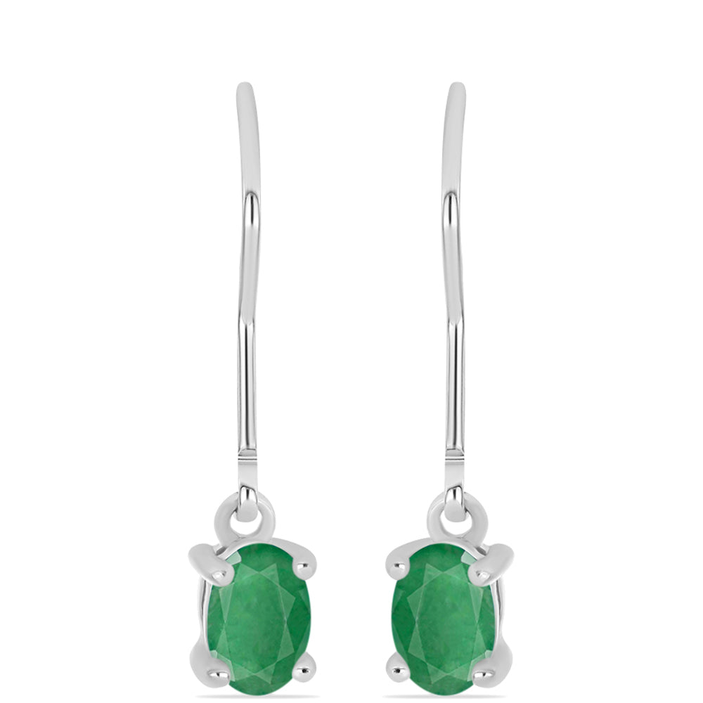 Pendientes de Plata con Esmeralda de Brasil
