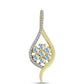 Colgante de Plata Bañada en Oro con Moisanita hielo y Topacio Blanco