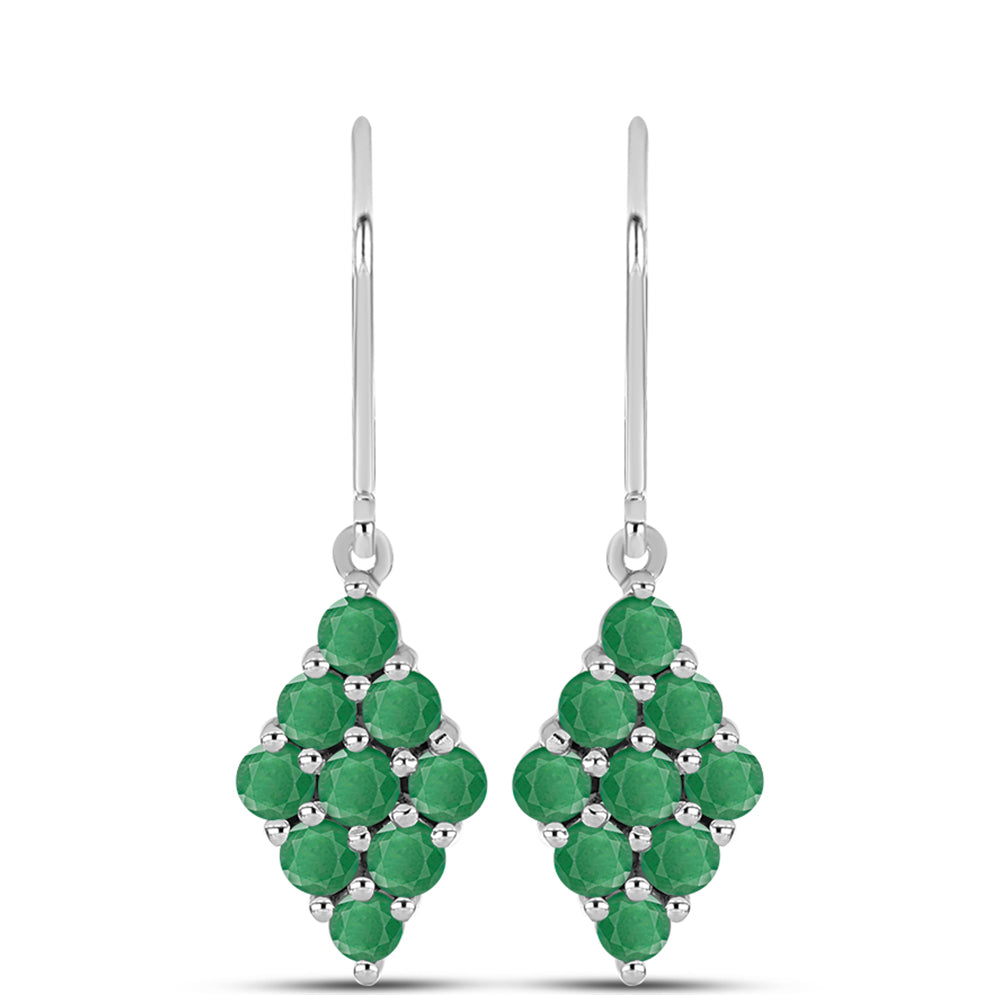 Pendientes de Plata con Esmeralda de Brasil