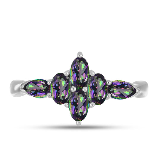 Anillo de Plata con Topacio Místico