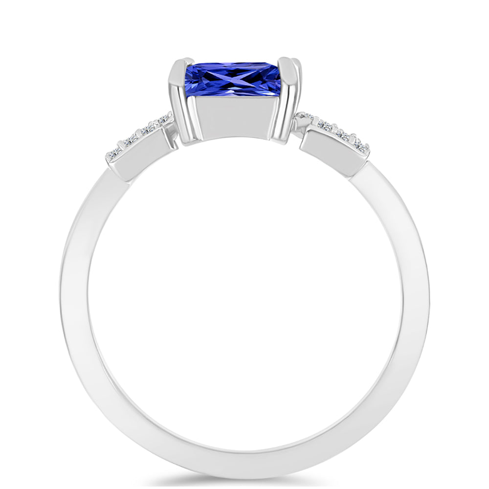 Anillo de Plata con Tanzanita y Topacio Blanco 2 