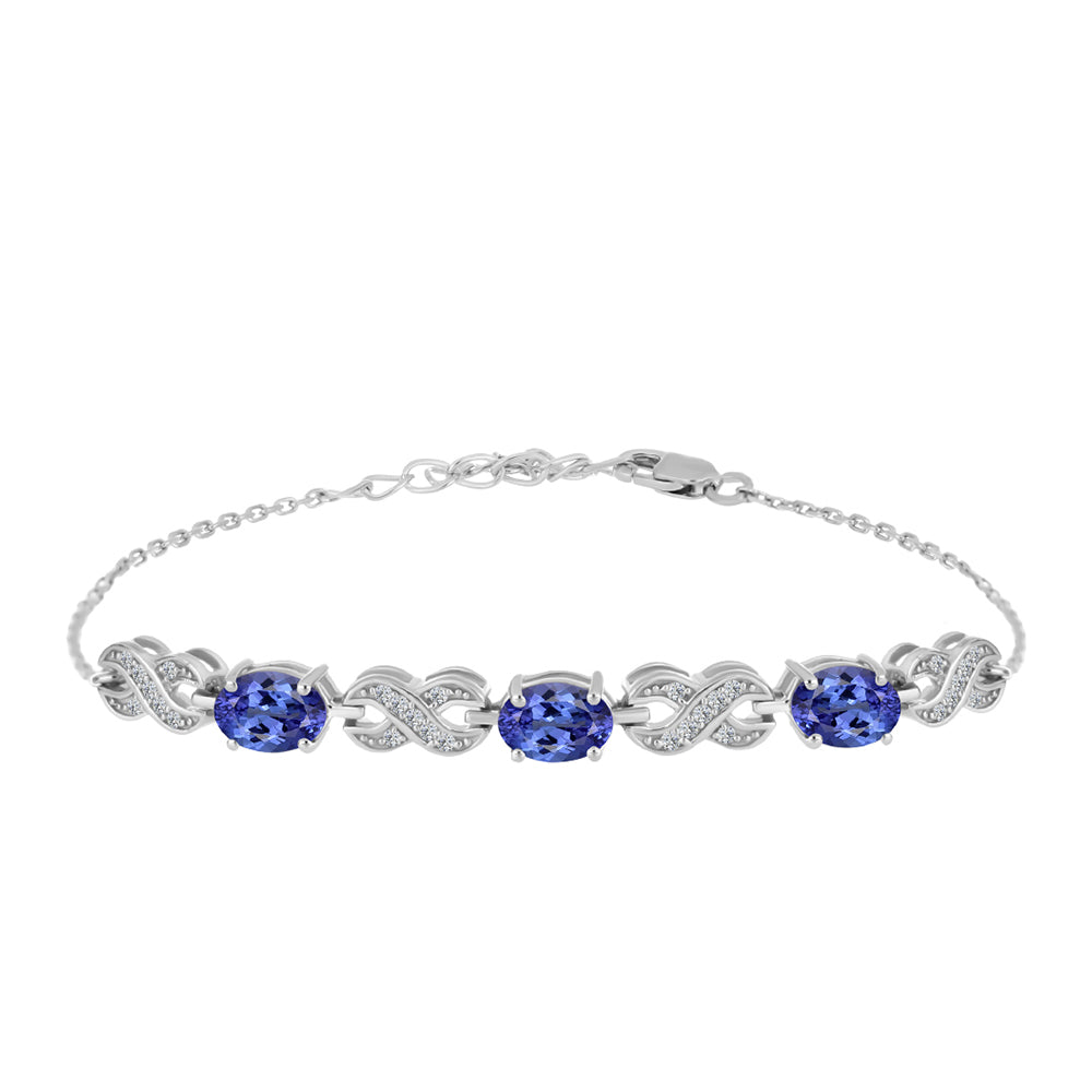 Pulsera de Plata con Tanzanita y Topacio Blanco 1 