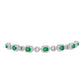 Pulsera de Plata con Esmeralda de Brasil y Topacio Blanco