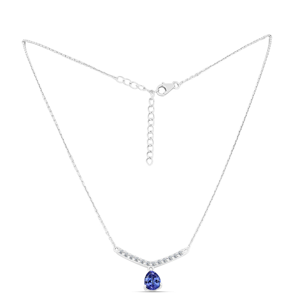 Collar de Plata con Tanzanita y Topacio Blanco 1 