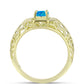 Anillo de Plata Bañada en Oro con Ópalo Azul Paraiba de Etiopía