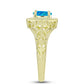Anillo de Plata Bañada en Oro con Ópalo Azul Paraiba de Etiopía