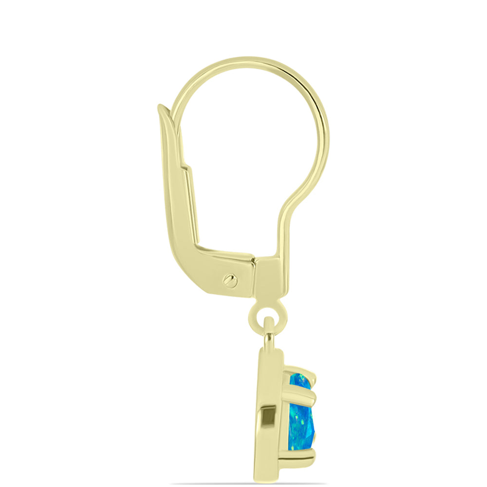 Pendientes de Plata Bañada en Oro con Ópalo Azul Paraiba de Etiopía 2 