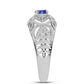 Anillo de Plata con Tanzanita y Topacio Blanco