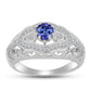 Anillo de Plata con Tanzanita y Topacio Blanco