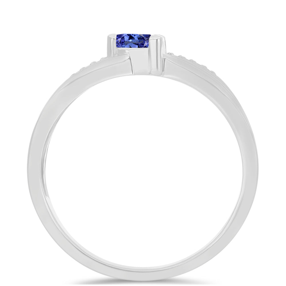Anillo de Plata con Tanzanita y Topacio Blanco 2 