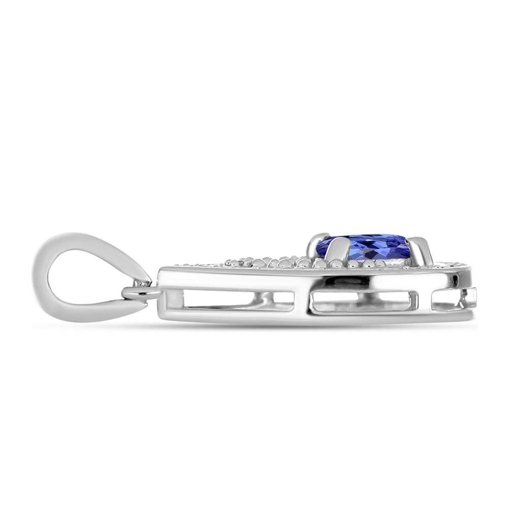 Colgante de Plata con Tanzanita y Topacio Blanco 2 