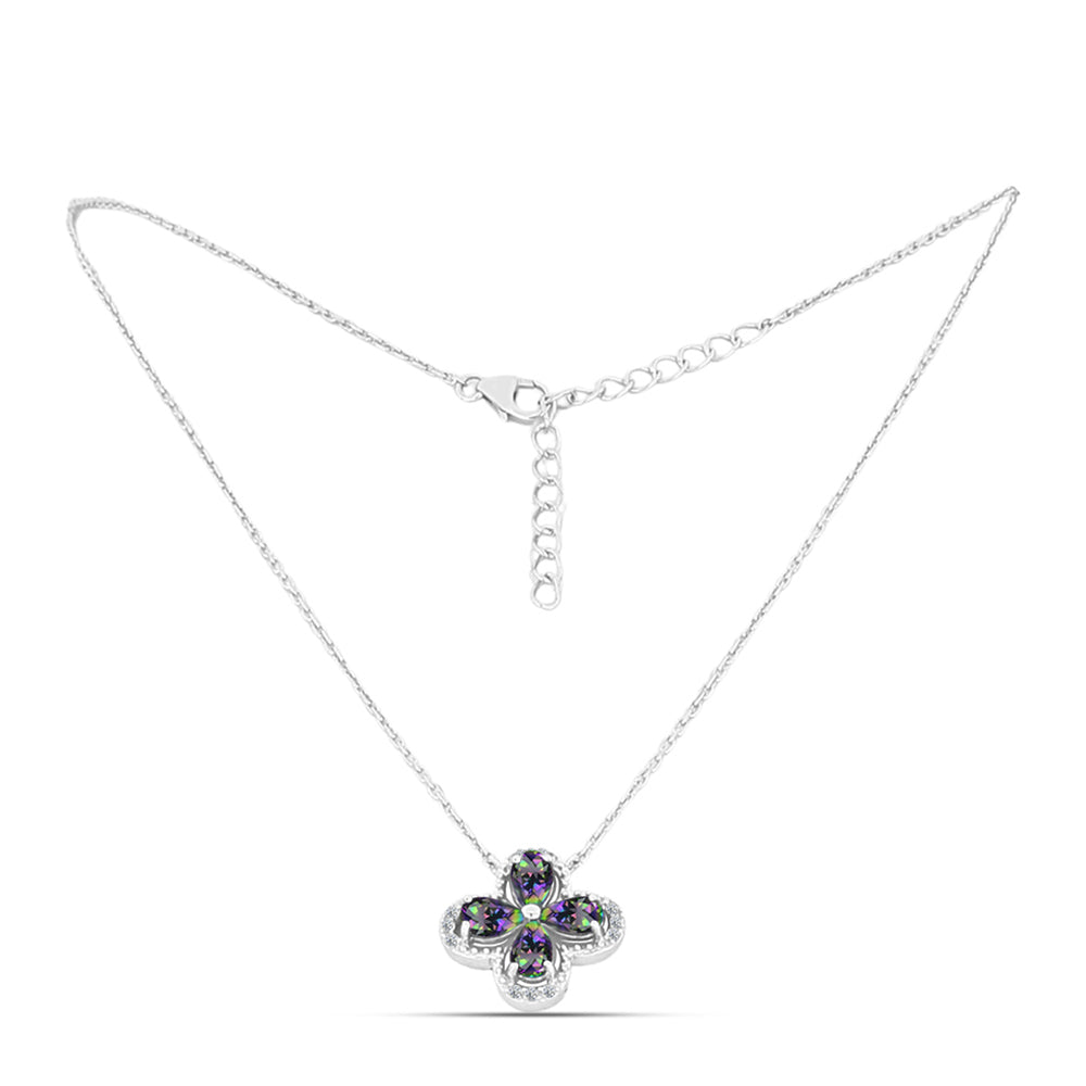 Collar de Plata con Topacio Místico y Topacio Blanco