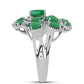 Anillo de Plata con Esmeralda de Brasil y Topacio Blanco
